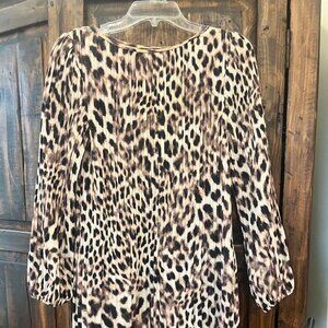 NIEMAN MARCUS animal print leopard shift dress small catherine malandrino small